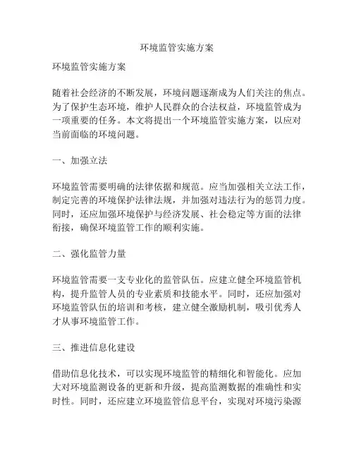 环境监管实施方案