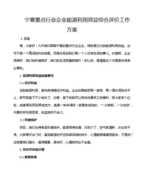 宁夏重点行业企业能源利用效益综合评价工作方案