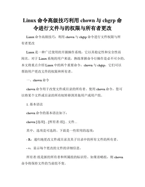Linux命令高级技巧利用chown与chgrp命令进行文件与的权限与所有者更改