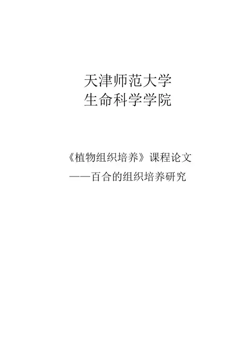 植物组织培养课程论文