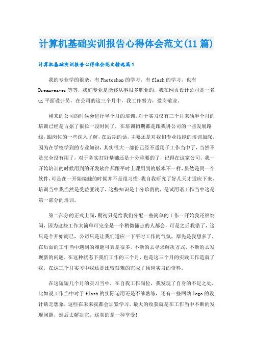 计算机基础实训报告心得体会范文(11篇)