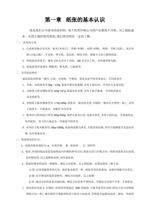 第一章 纸张的基本认识