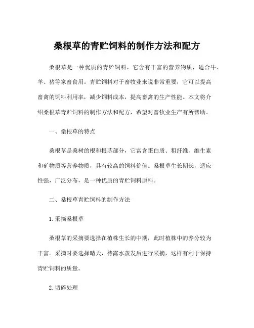 桑根草的青贮饲料的制作方法和配方