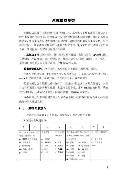 系统集成规范V13