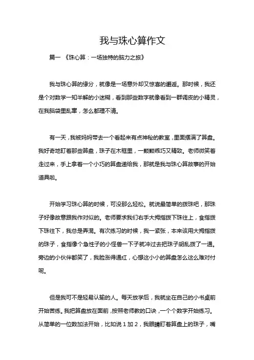 我与珠心算作文