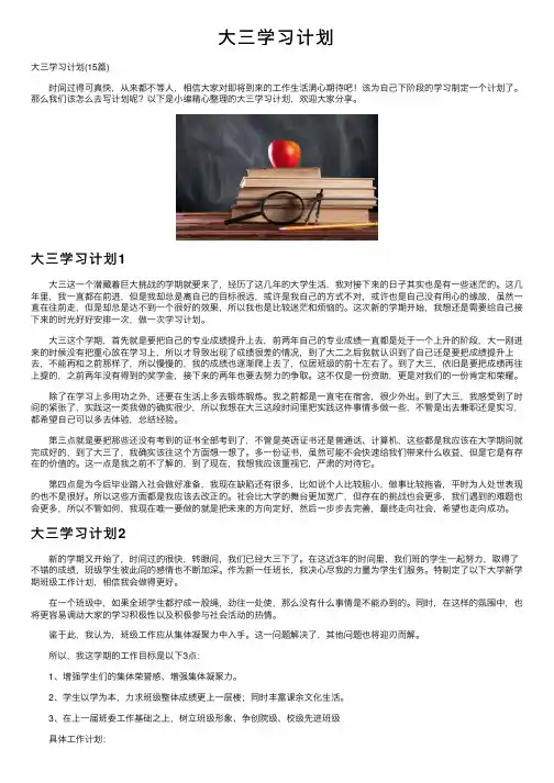 大三学习计划