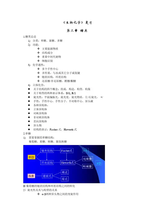 生物化学复习提纲
