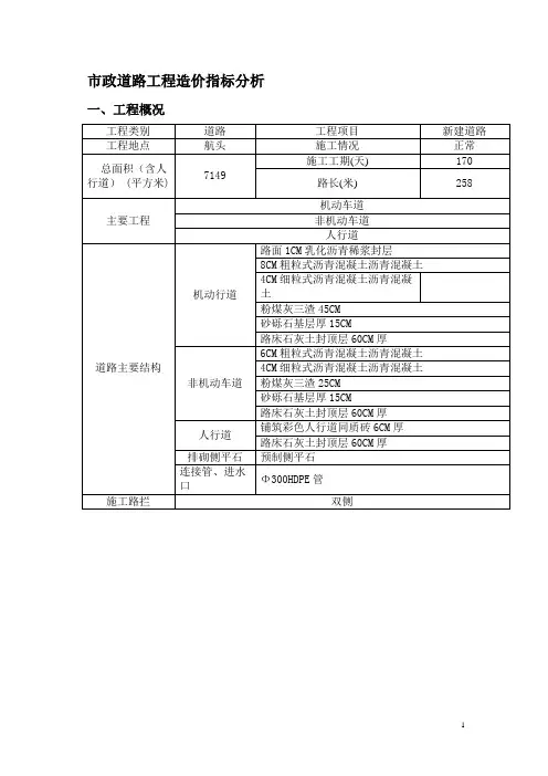 市政道路工程造价指标分析_secret