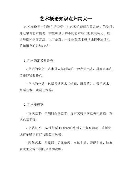 艺术概论知识点归纳大一