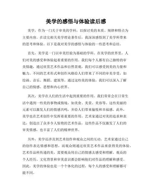 美学的感悟与体验读后感