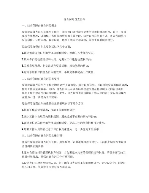 综合保障自查自纠