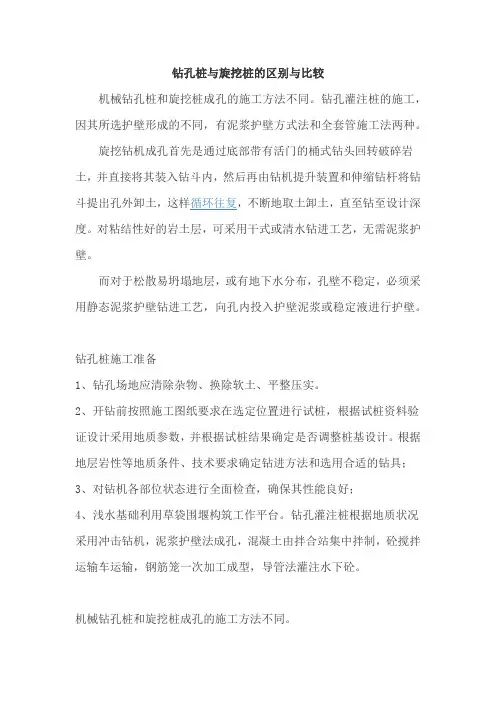 钻孔桩与旋挖桩的区别与比较