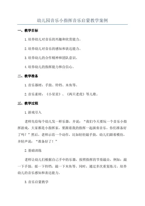 幼儿园音乐小指挥音乐启蒙教学案例