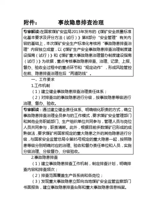 安全生产标准化煤矿事故隐患排查治理(专家解读)
