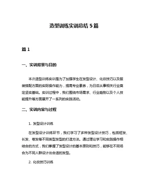 造型训练实训总结5篇
