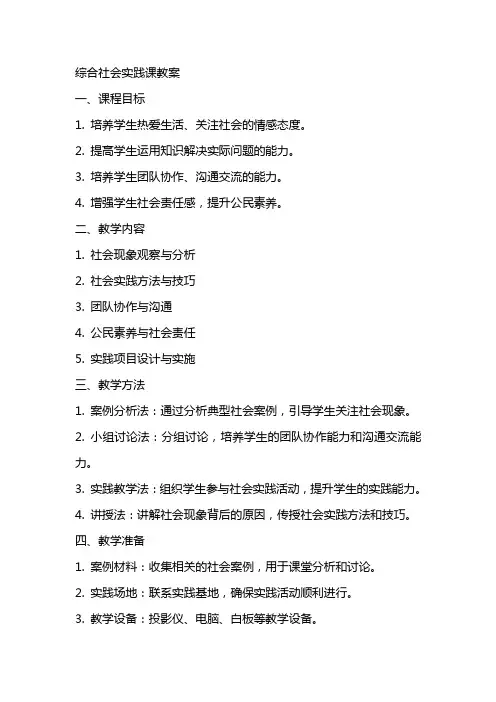 综合社会实践课教案