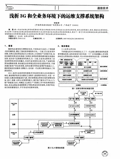 浅析3G和全业务环境下的运维支撑系统架构