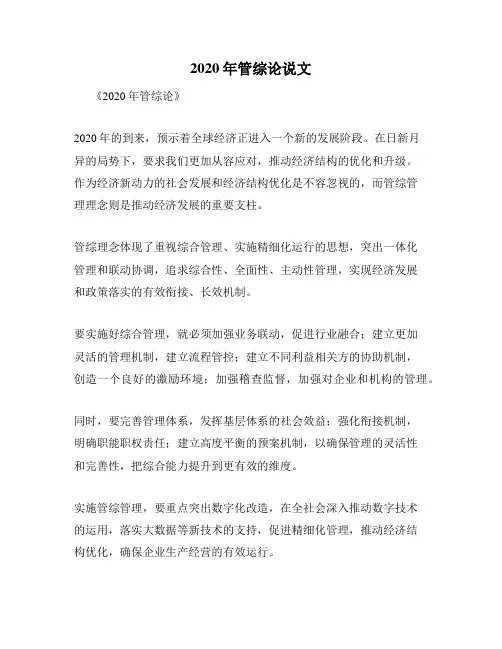 2020年管综论说文