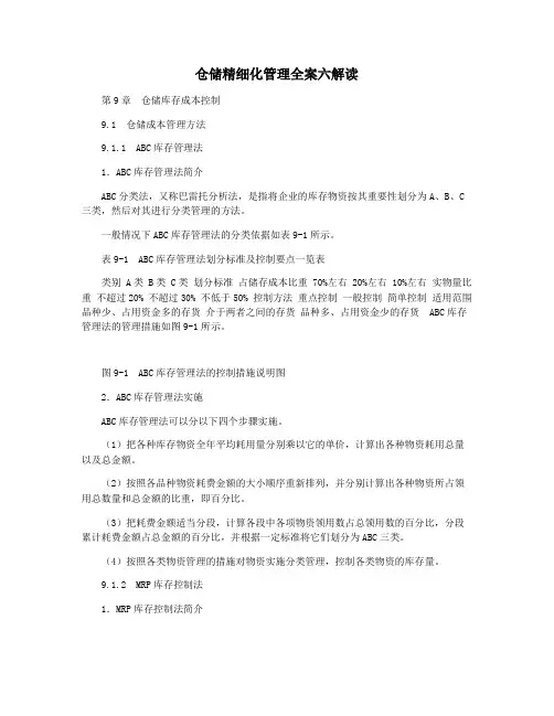 仓储精细化管理全案六解读