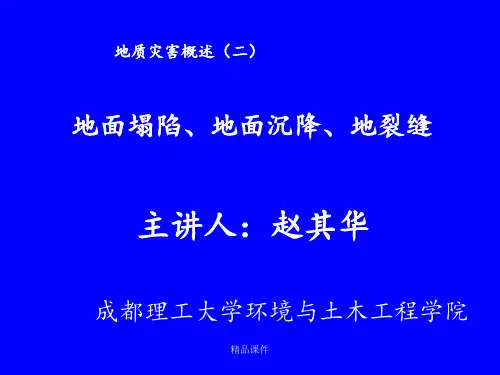 地质灾害(地面塌陷、地面沉降、地裂缝)