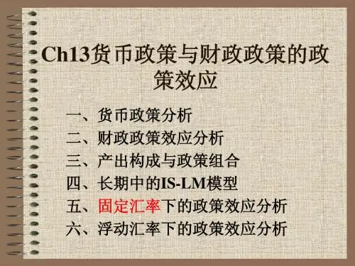 Ch13货币政策与财政政策的政策