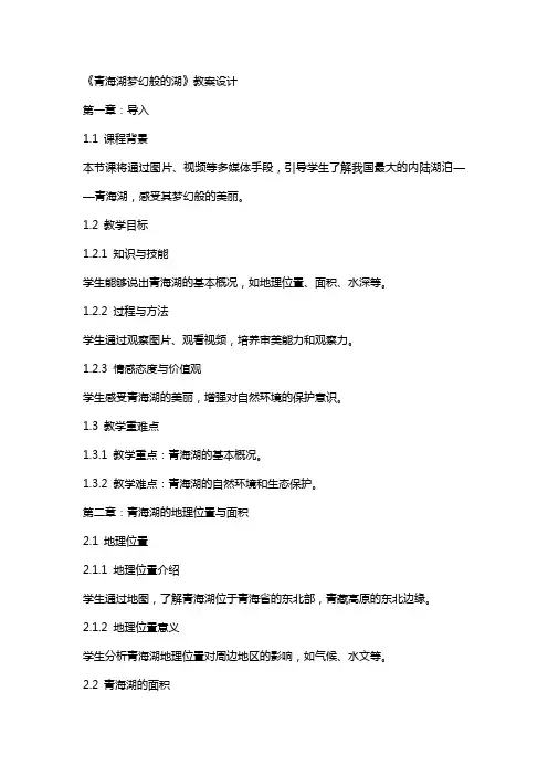 《青海湖梦幻般的湖》教案设计