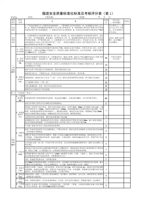 矿井安全质量标准化标准及考核