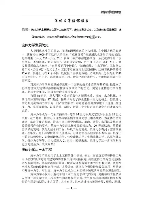 流体力学报告