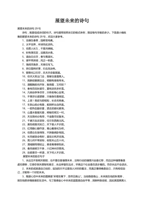 展望未来的诗句29句