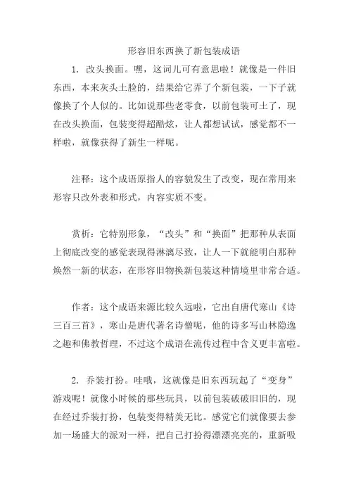 形容旧东西换了新包装成语