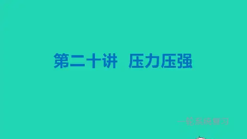 中考物理第一轮系统复习第20讲固体压强课件