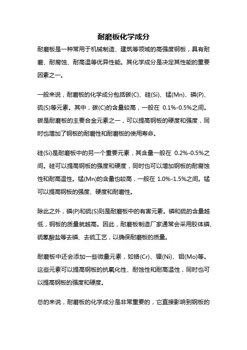 耐磨板化学成分
