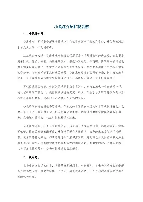 小浪底介绍和观后感