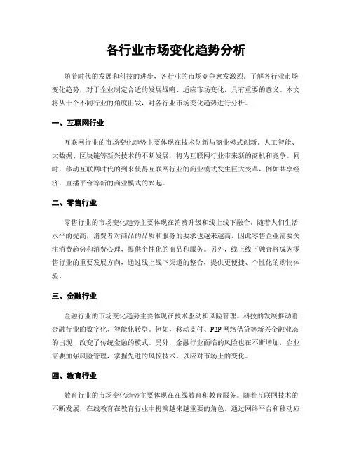 各行业市场变化趋势分析