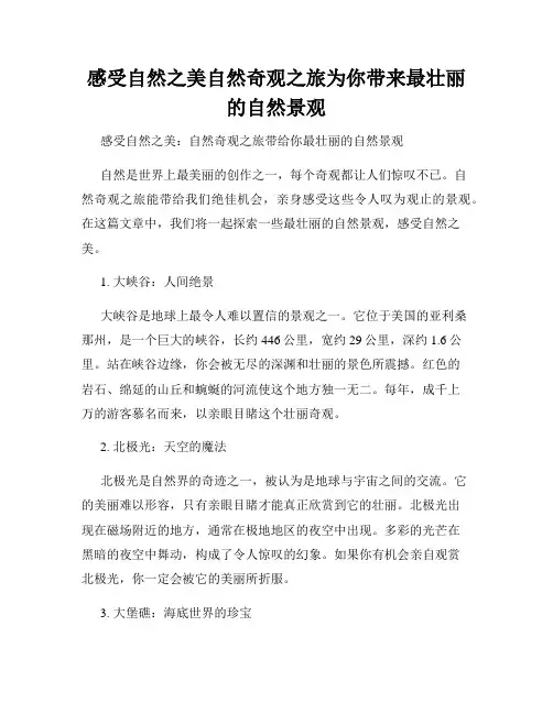 感受自然之美自然奇观之旅为你带来最壮丽的自然景观