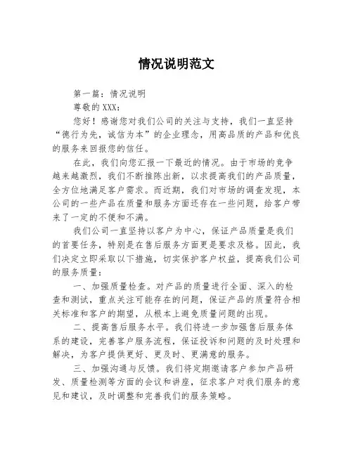 情况说明范文3篇