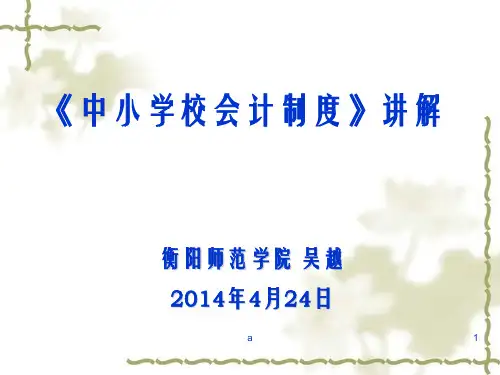 中小学校会计制度讲解