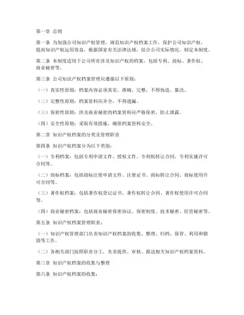 公司知识产权档案管理制度
