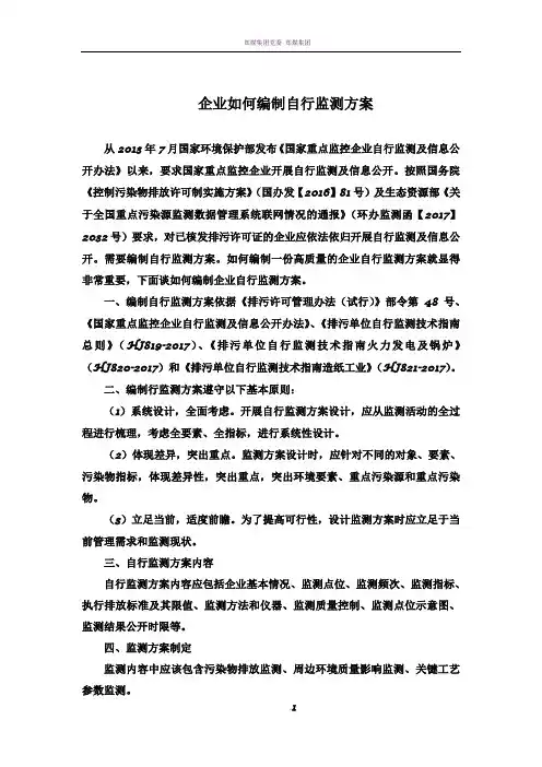 企业如何编制自行监测方案