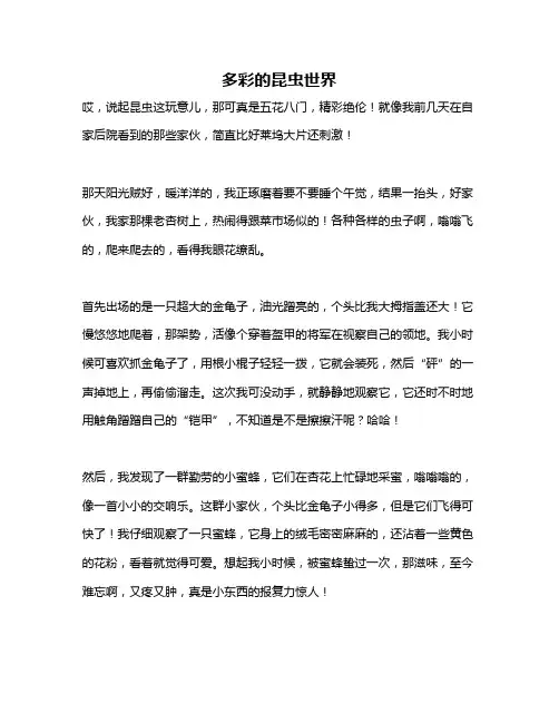 作文《多彩的昆虫世界》
