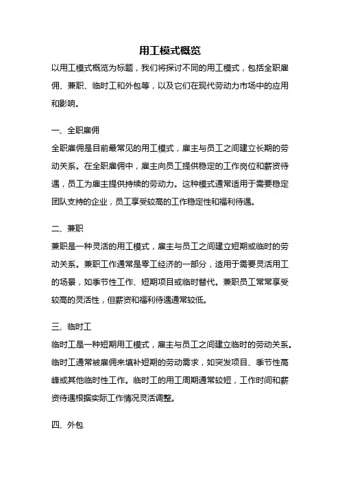 用工模式概览