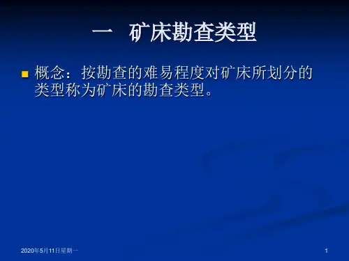 矿床勘查类型的划分及工程间距