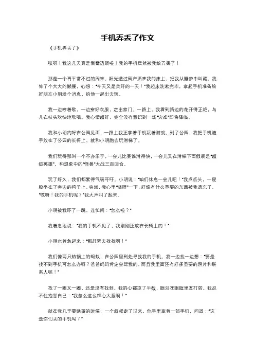 手机弄丢了作文