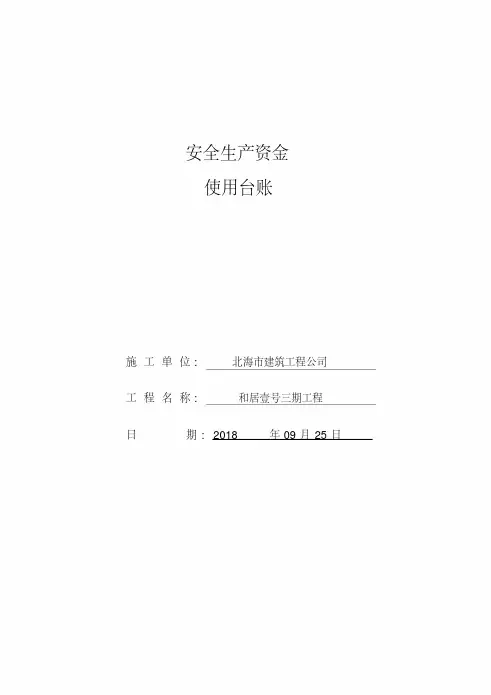 安全生产资金使用台账