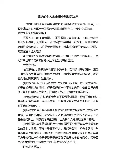 简短的个人未来职业规划怎么写