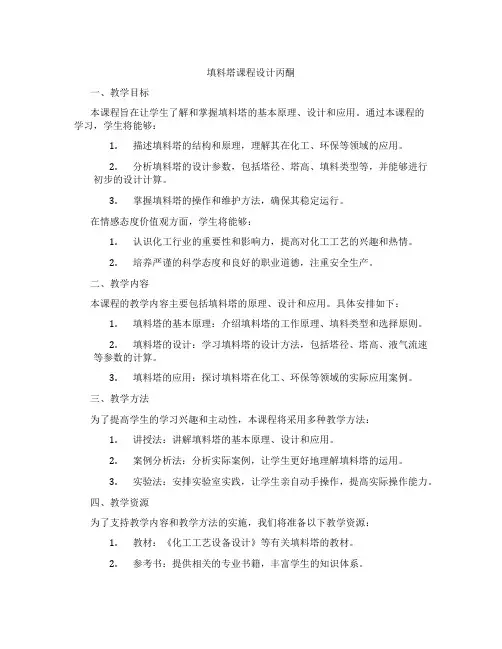 填料塔课程设计丙酮