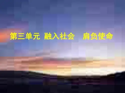 九年级政治融入社会肩负使命2(2019新)