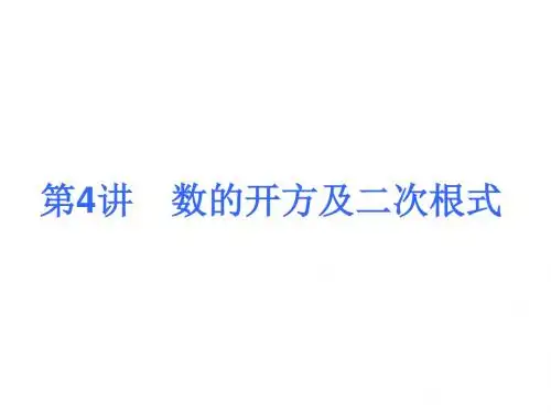 中考数学课件(第4讲)数的开方及二次根式(29页)