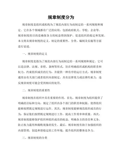 规章制度分为