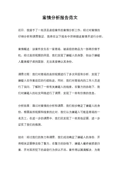 案情分析报告范文